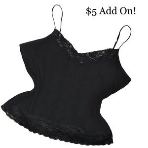 Rib Knit Lace Cami Tank *$5 add on!!!*